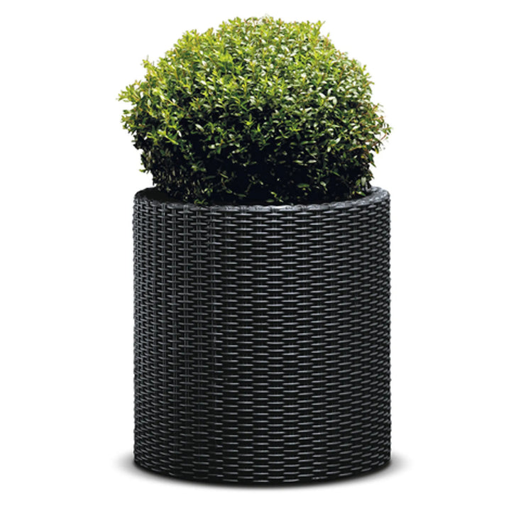 Keter virágcserép, kerek, átmérő 36 cm, antracit, Cylinder Planter M
