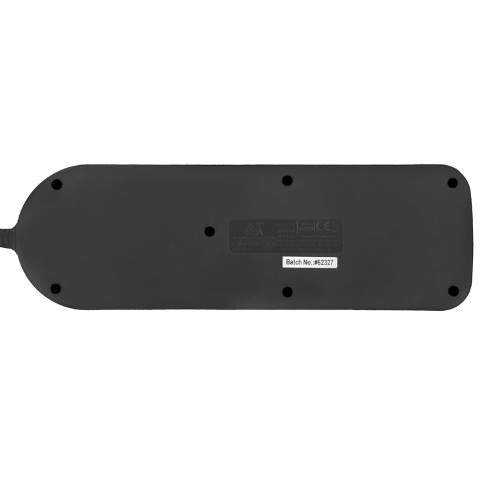 Maclean konnektor, 4 csatlakozós hosszabbító kábel + USB A/C, kapcsolókkal, 250VAC/10A, 1,5m, fekete, MCE508 B
