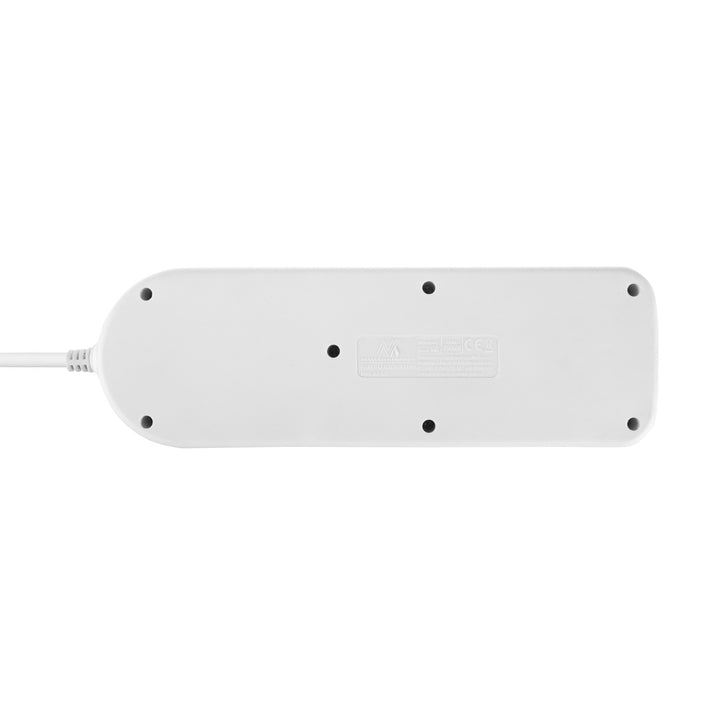 Maclean konnektor, 4 csatlakozós hosszabbító kábel + USB A/C, kapcsolókkal, 250VAC/10A, 1,5m, fehér, MCE508 W