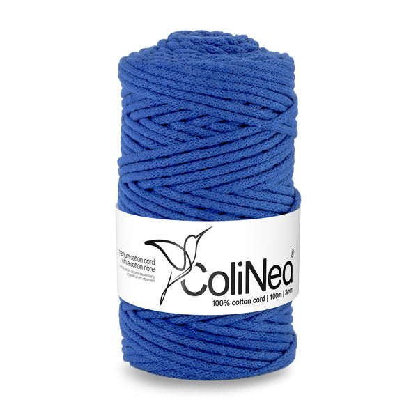 ColiNea, pamut zsinór pamut maggal, fonott, 3mm, 100m, sötétkék