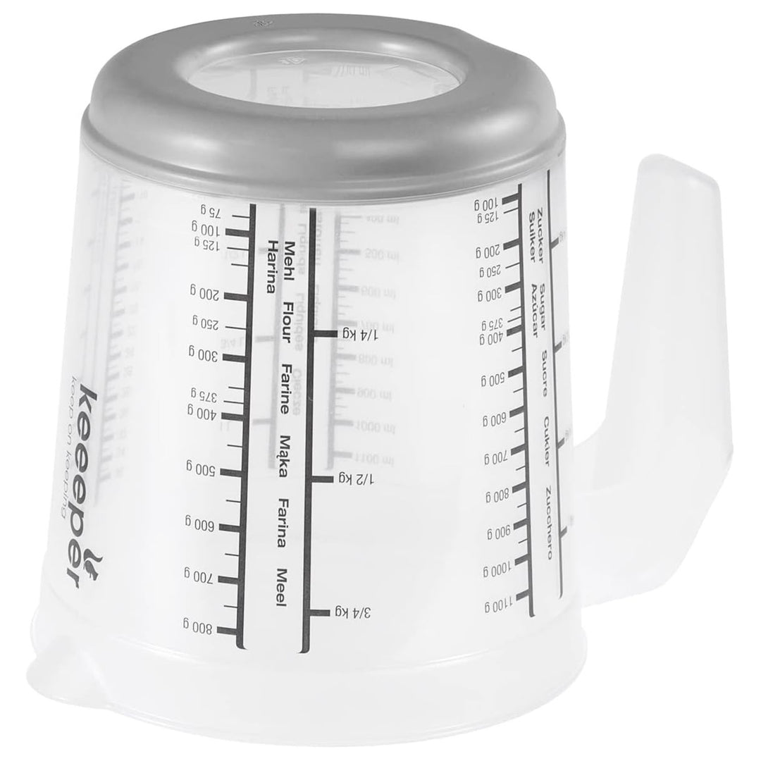 Keeeper mérőedény, csúszásmentes, fogantyúval, 1l, nordic grey, Masimmo