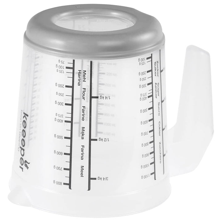 Keeeper mérőedény, csúszásmentes, fogantyúval, 1l, nordic grey, Masimmo