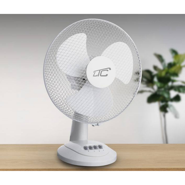 LTC asztali ventilátor, oszcilláló, állítható szögű, 38W, fehér, LXWT20