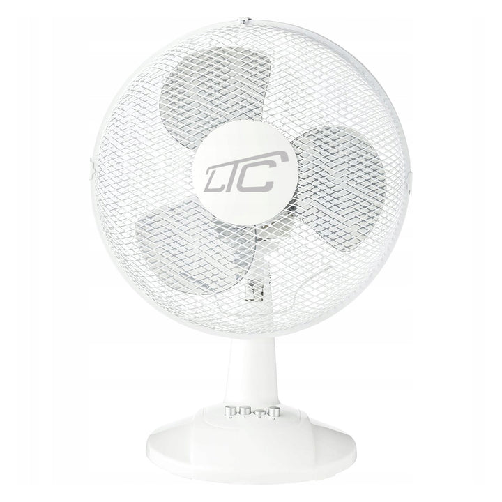LTC asztali ventilátor, oszcilláló, állítható szögű, 38W, fehér, LXWT20
