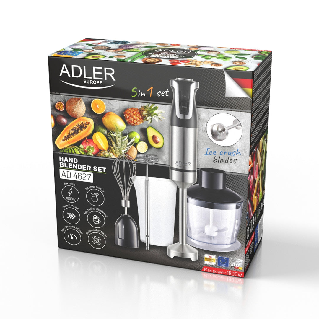 Adler botmixer, 20 sebességfokozat, 1800W, Turbo funkció, AD 4627