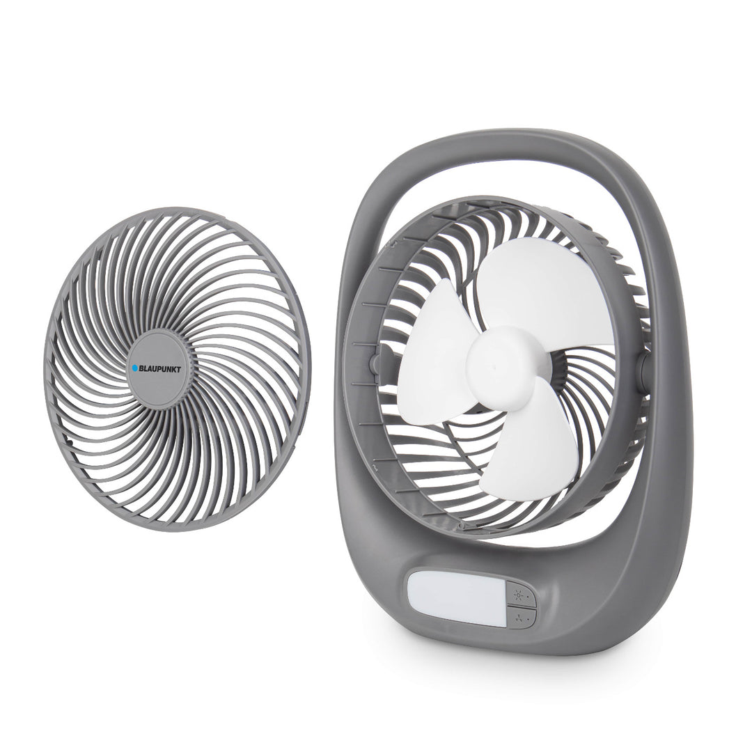 Blaupunkt ventilátor, hordozható, újratölthető 1800 mAh, USB, 3 sebességfokozat, szürke, APF301