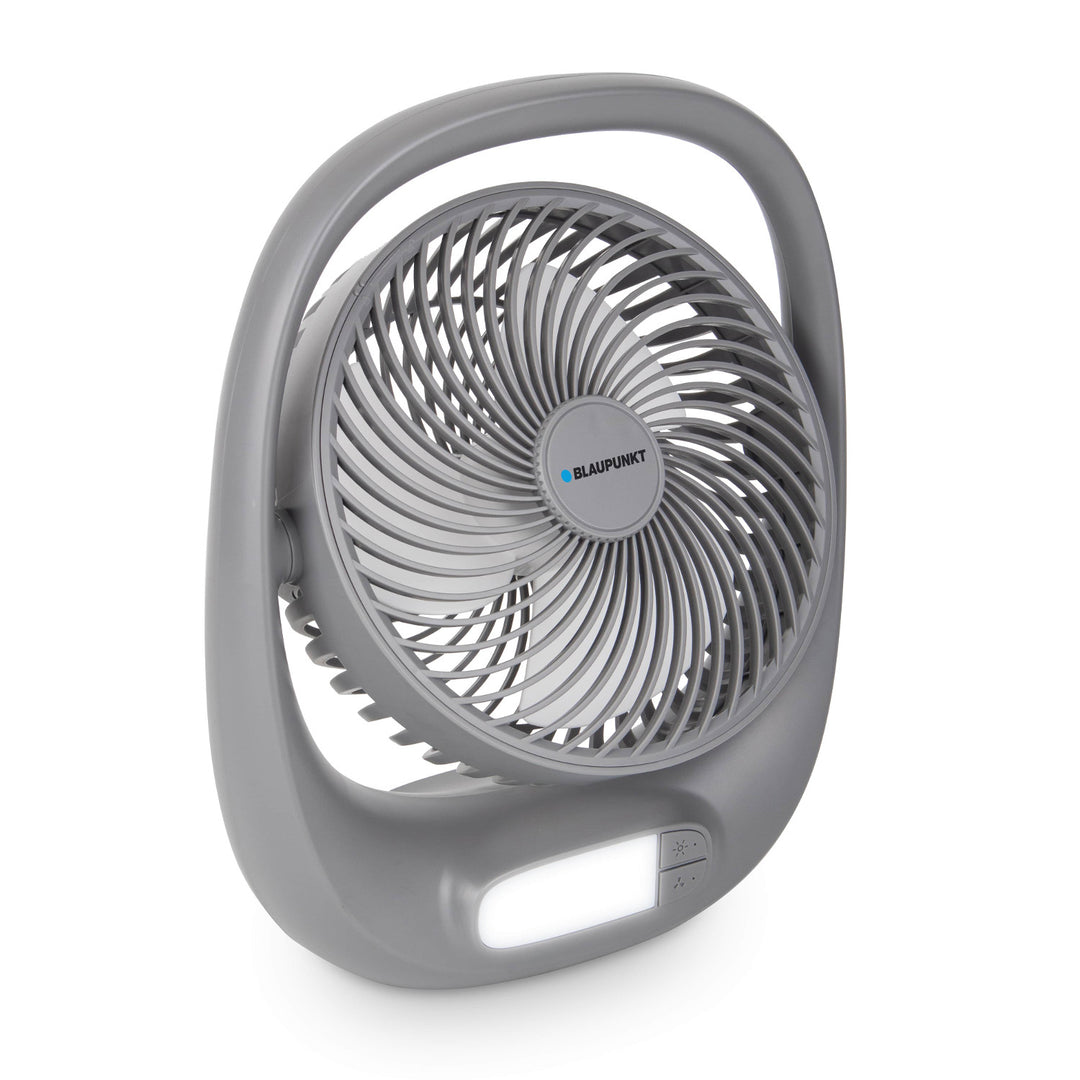 Blaupunkt ventilátor, hordozható, újratölthető 1800 mAh, USB, 3 sebességfokozat, szürke, APF301