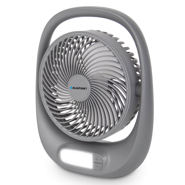 Blaupunkt ventilátor, hordozható, újratölthető 1800 mAh, USB, 3 sebességfokozat, szürke, APF301