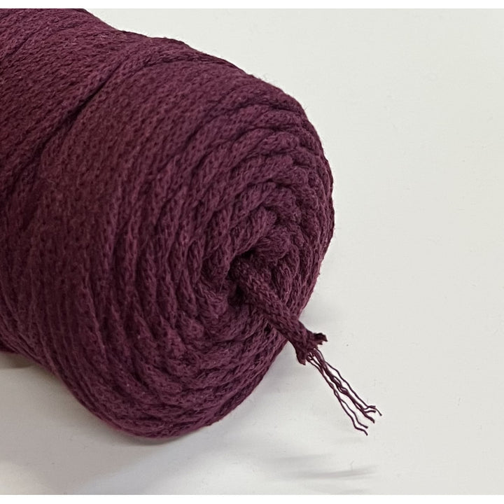 ColiNea, pamut zsinór pamut maggal, fonott, 5mm, 100m, bordó, burgundi