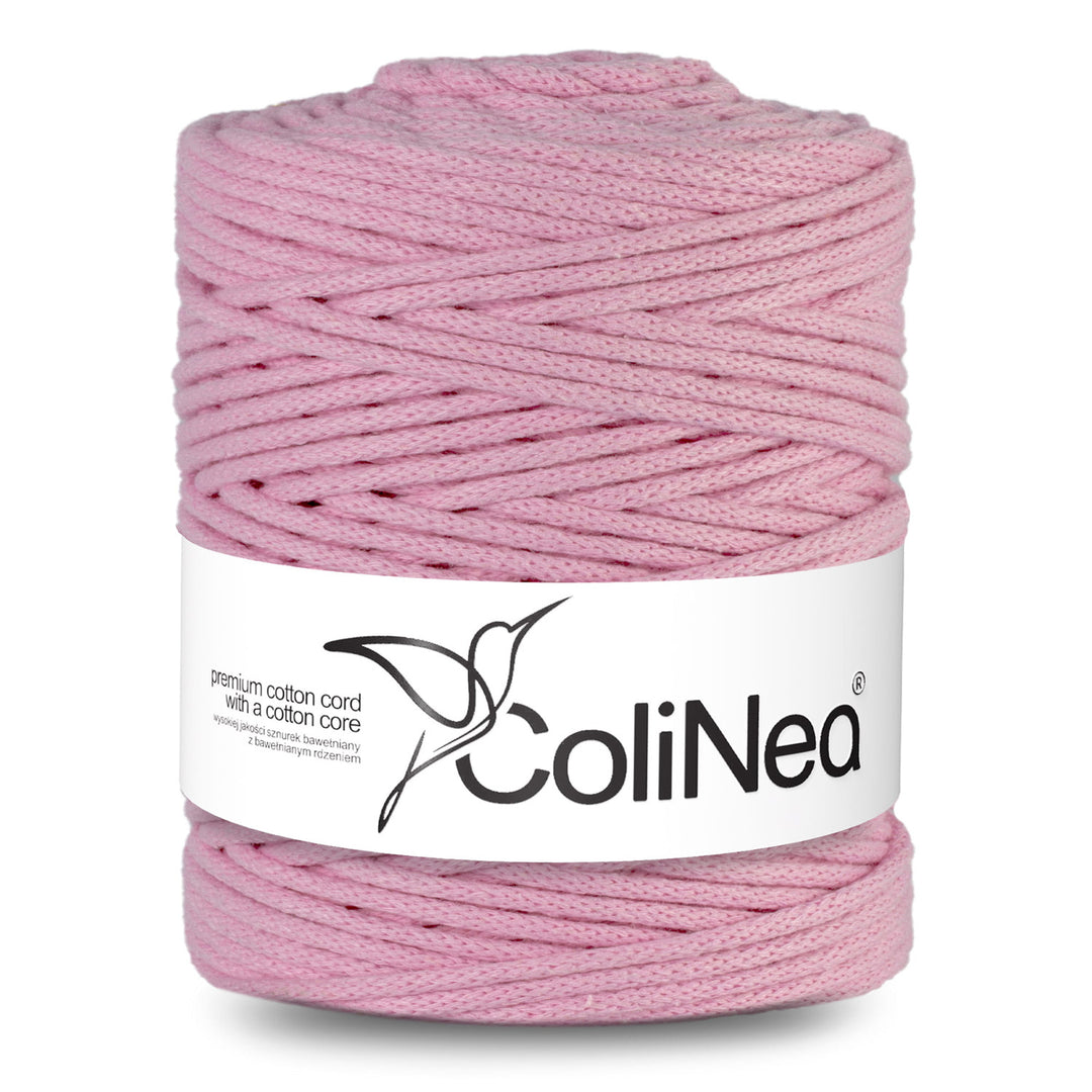 ColiNea, pamut zsinór pamut maggal, fonott, 5mm, 200m, rózsaszínű