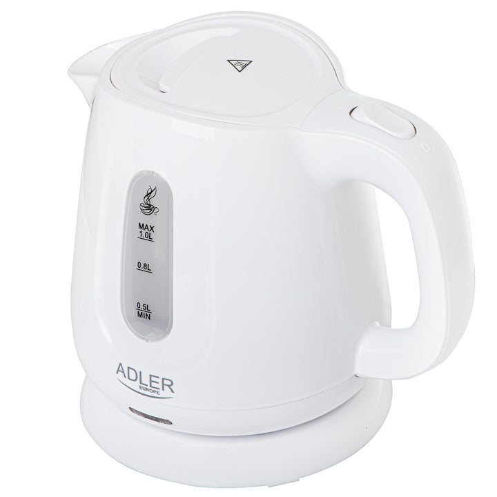 Adler elektromos vízforraló, űrtartalom 1L, teljesítmény 850W, fehér, AD 1373
