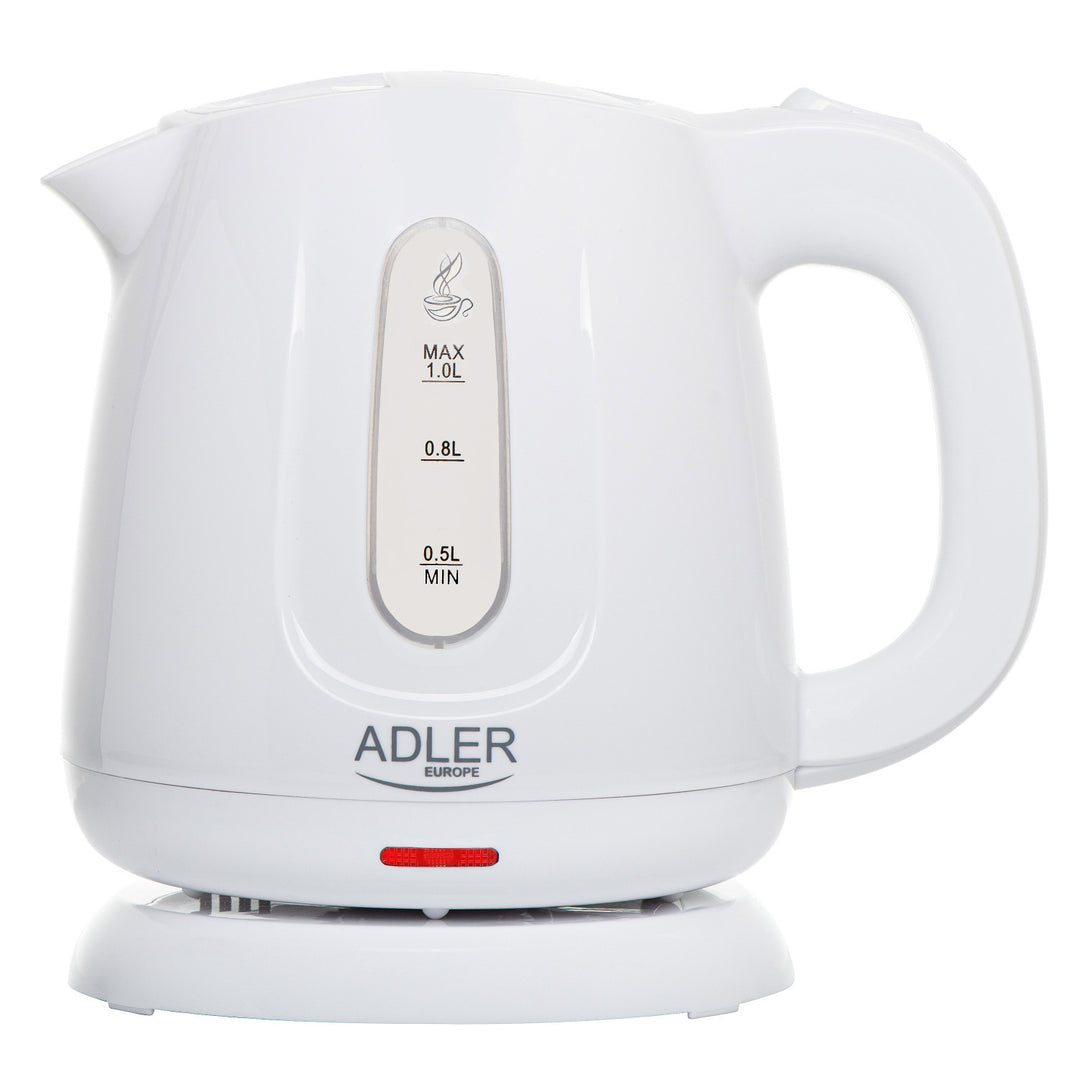 Adler elektromos vízforraló, űrtartalom 1L, teljesítmény 850W, fehér, AD 1373