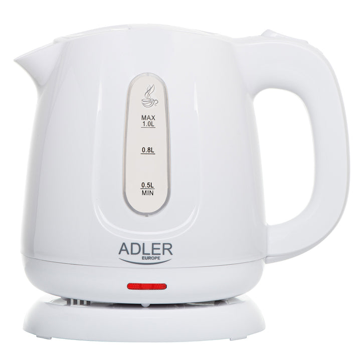 Adler elektromos vízforraló, űrtartalom 1L, teljesítmény 850W, fehér, AD 1373