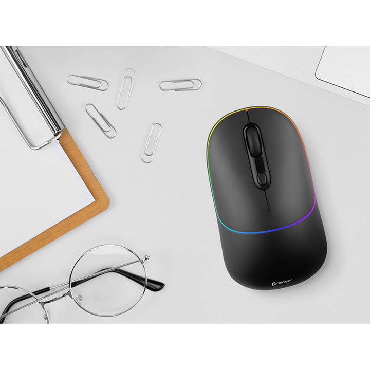 Vezeték nélküli egér Tracer, 650 mAh újratölthető akkumulátor, RGB háttérvilágítás, Ratero
