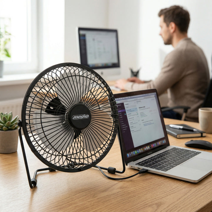 Mesko asztali ventilátor, 15 cm átmérőjű, USB-ről táplált, függőleges oszcillációval, MS 7322