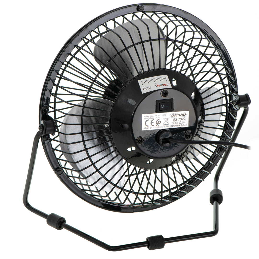 Mesko asztali ventilátor, 15 cm átmérőjű, USB-ről táplált, függőleges oszcillációval, MS 7322