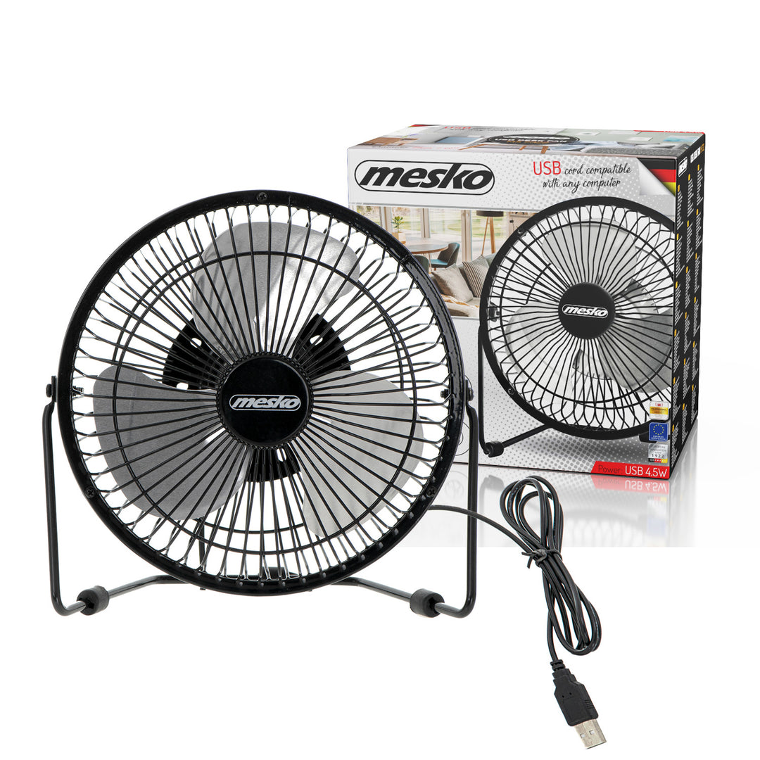 Mesko asztali ventilátor, 15 cm átmérőjű, USB-ről táplált, függőleges oszcillációval, MS 7322