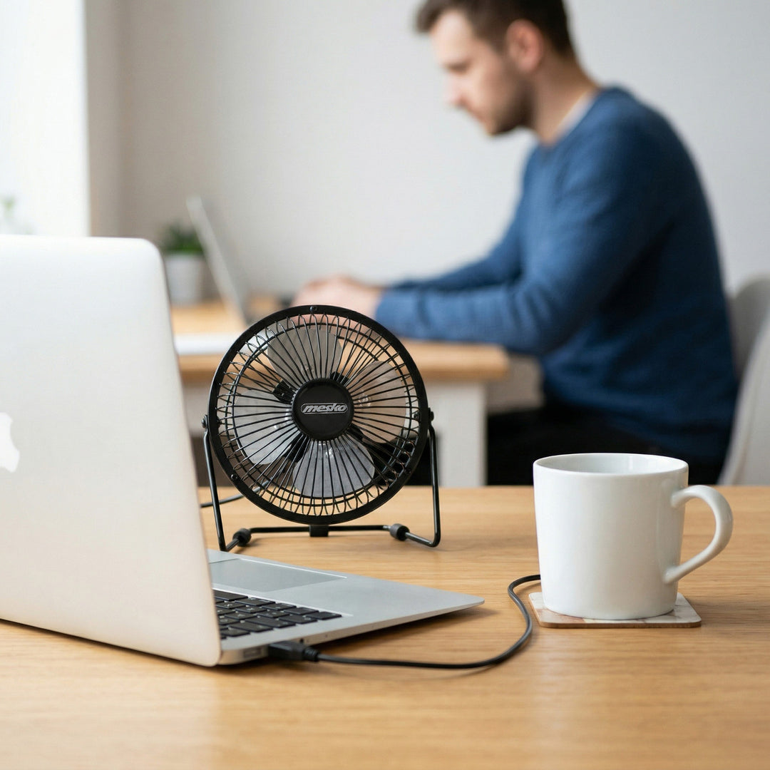 Mesko asztali ventilátor, 15 cm átmérőjű, USB-ről táplált, függőleges oszcillációval, MS 7322