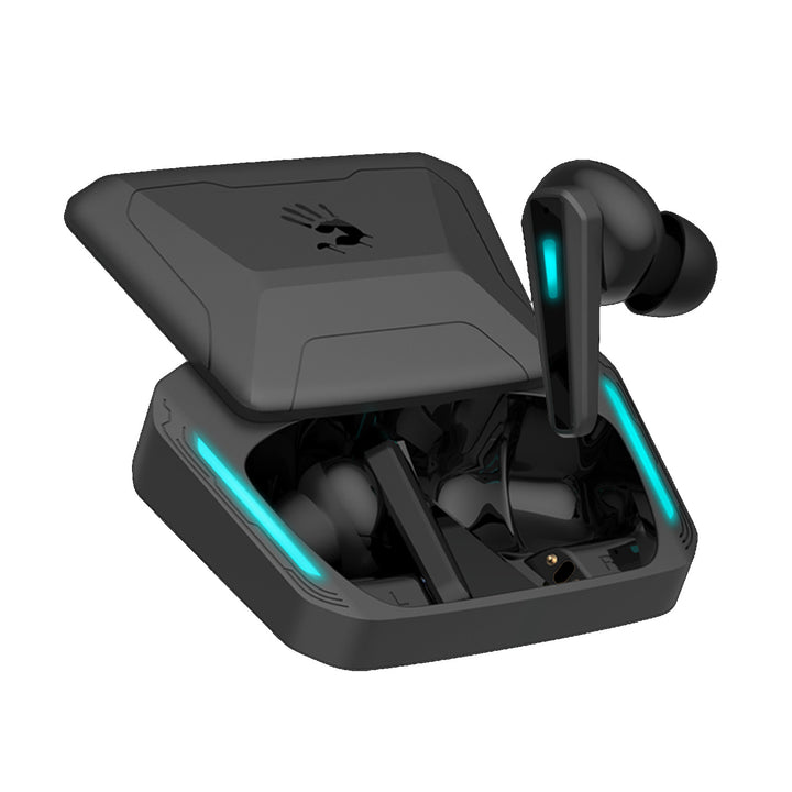 Véres vezeték nélküli fejhallgató, Bluetooth 5.2, TWS, töltő tok, fekete/kék, M70