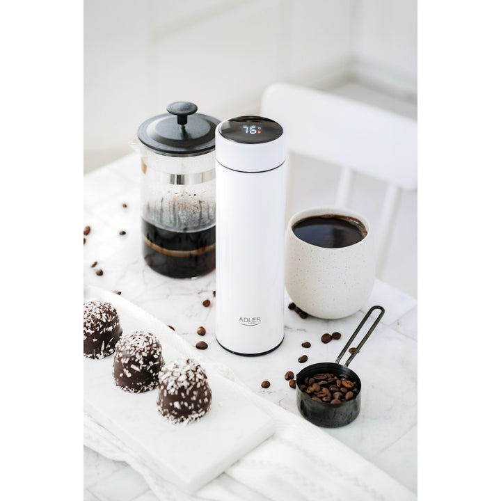 Adler termosz, LED érintőképernyő, 473 ml űrtartalom, fehér, AD 4506
