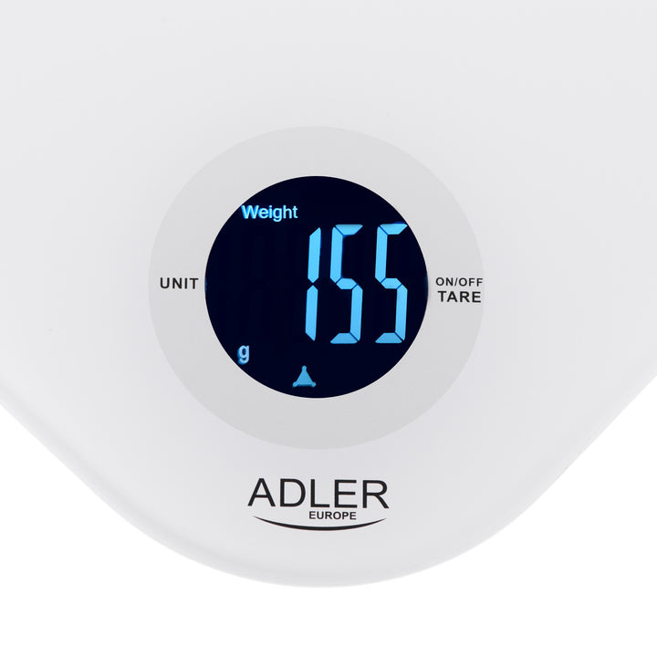 Adler konyhai mérleg, edzett üveg, LCD kijelző, 10 kg-ig, AD 3180