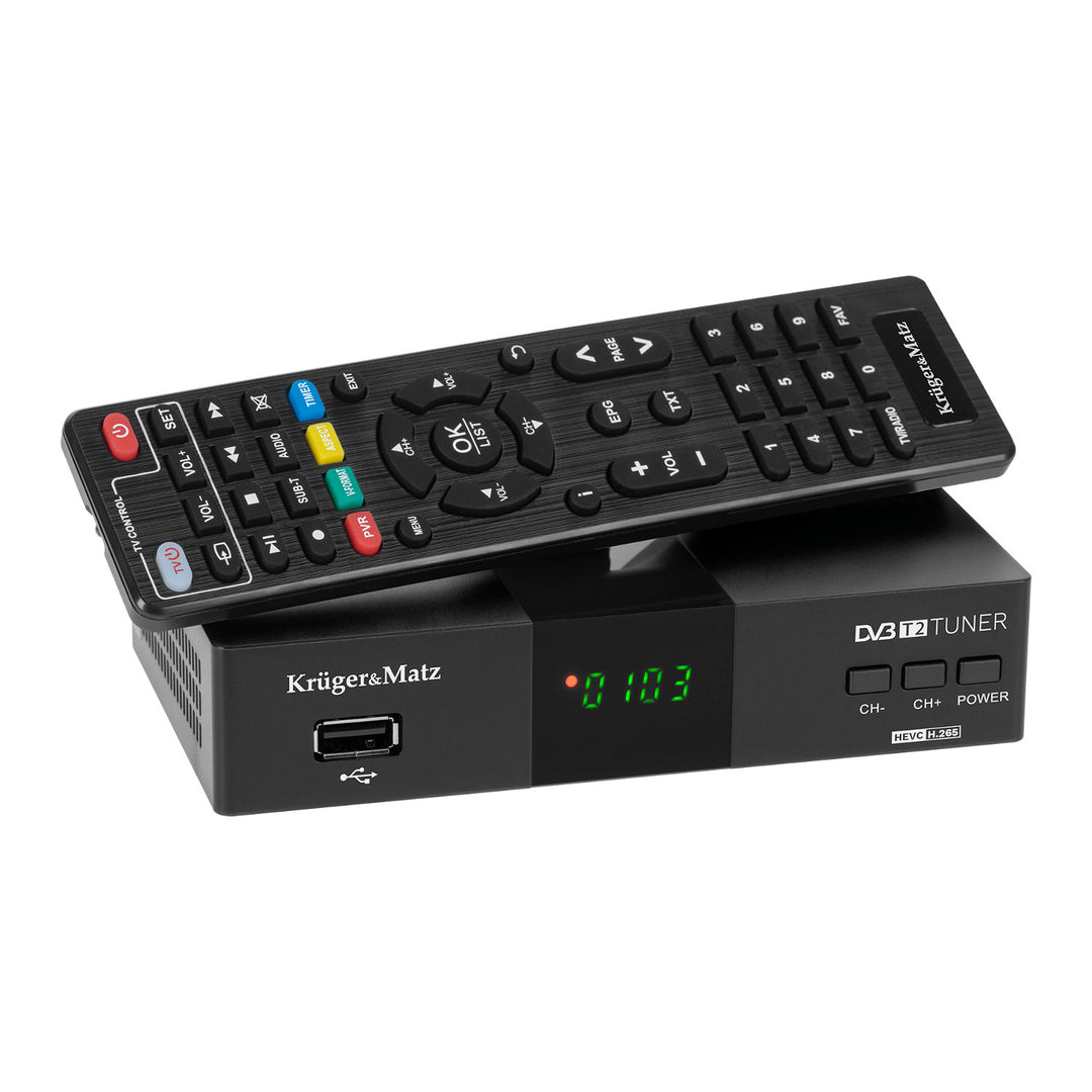 KM0550D DVB-T2 tuner-dekóder, H.265, HEVC, EPG, PVR, Timeshift, Kruger&Matz