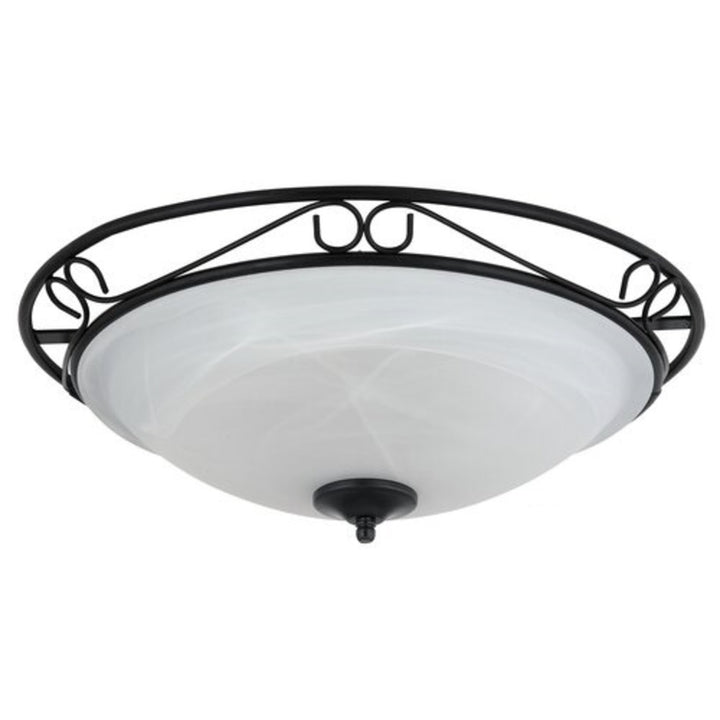 Plafond Athen E27 3x60W matt fekete fém üveg 47cm