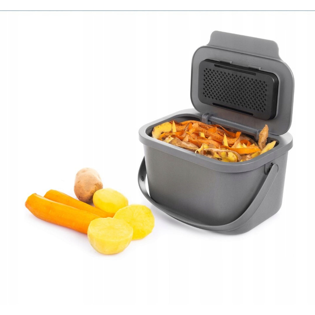 Biohulladékgyűjtő, 4,5 literes, szürke, Mini Bini