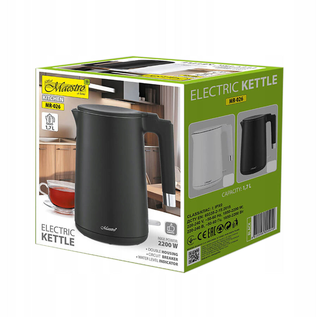 Maestro vízforraló, 1800W, 1,7l, fehér, MR-026