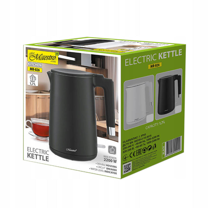 Maestro vízforraló, 1800W, 1,7l, fehér, MR-026