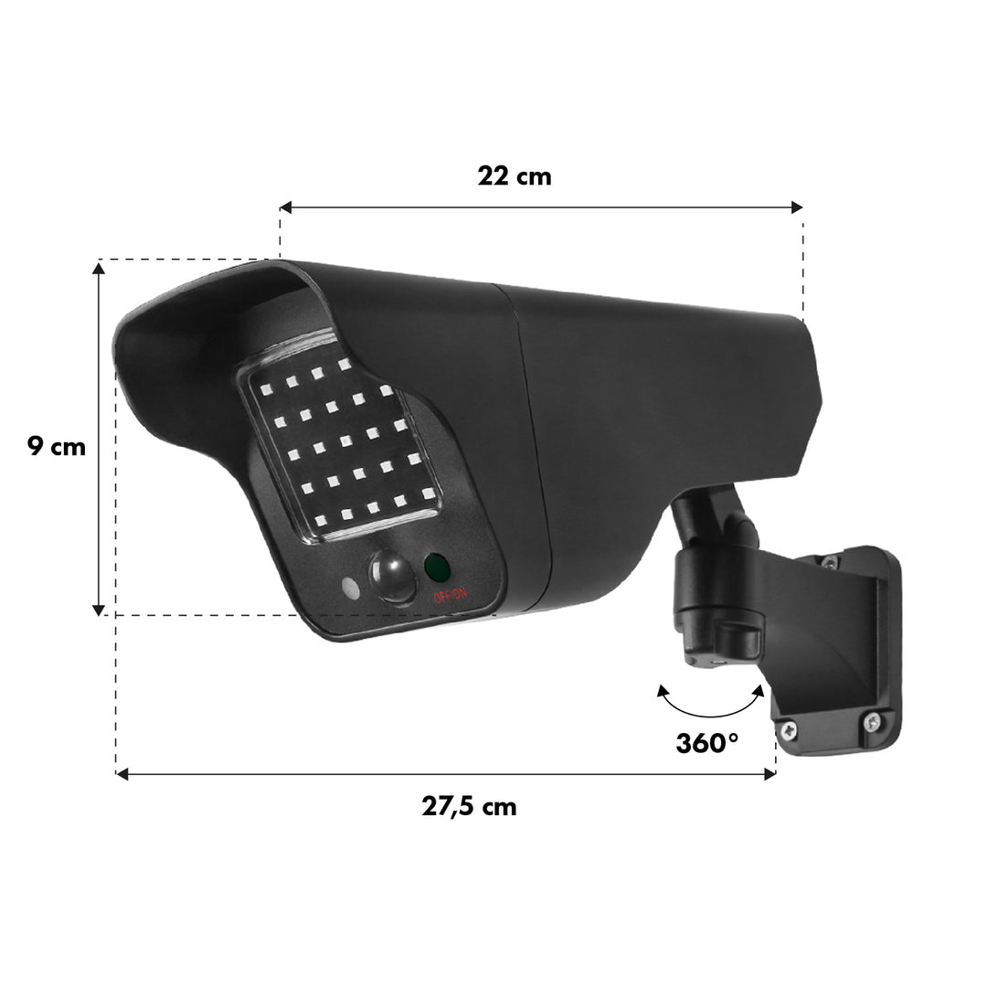 Napelemes kamera, villogó LED, mozgásérzékelő, LED világítás, ingyenes matrica, SOL1803S, 4 db