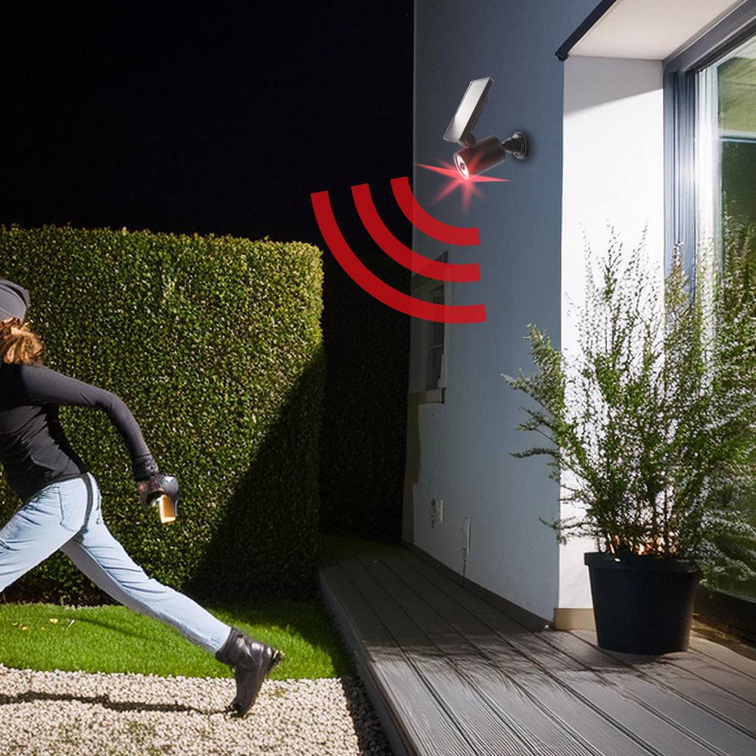 Napelemes kamera, villogó LED, mozgásérzékelő, LED világítás, ingyenes matrica, SOL1801S, 4 db
