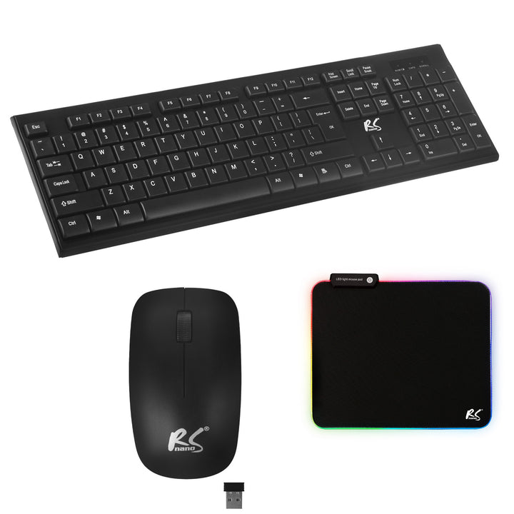 Vezeték nélküli billentyűzet + egér COMBO NanoRS, RS580 + egérpad