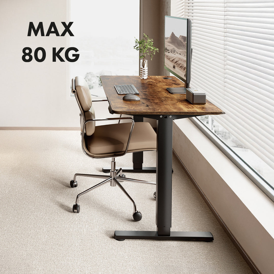 Ergo Office elektromosan állítható magasságú íróasztal, max. magasság 1160mm, max - 80 kg, asztallap nélkül, fekete, ER-400 B