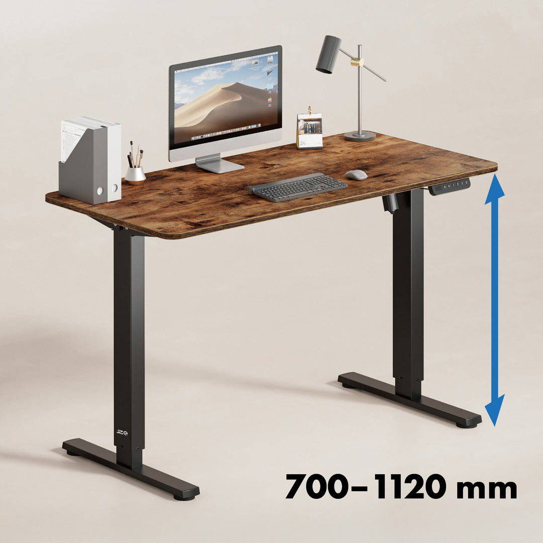 Ergo Office elektromosan állítható magasságú íróasztal, max. magasság 1160mm, max - 80 kg, asztallap nélkül, fekete, ER-400 B