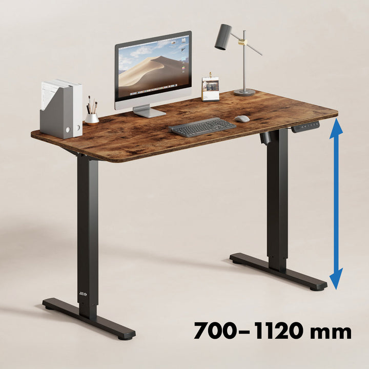 Ergo Office elektromosan állítható magasságú íróasztal, max. magasság 1160mm, max - 80 kg, asztallap nélkül, fekete, ER-400 B