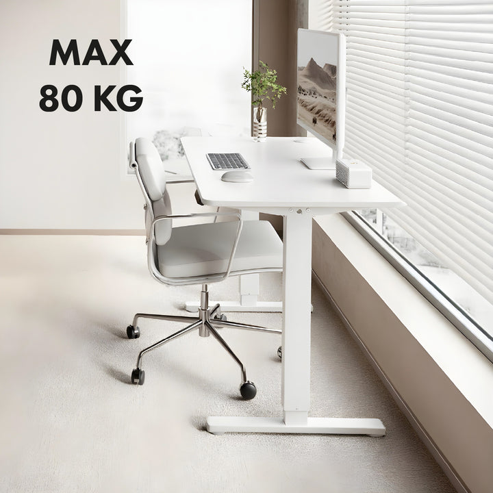 Állítható magasságú elektromos íróasztal Ergo Office, max. magasság 1160mm, max - 80 kg, asztallap nélkül, fehér, ER-400 W