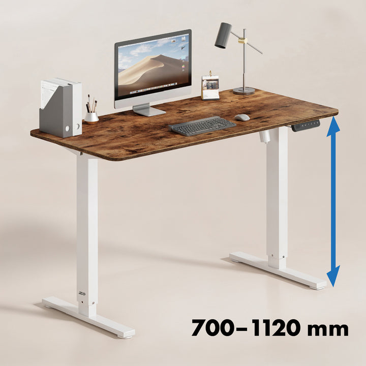 Állítható magasságú elektromos íróasztal Ergo Office, max. magasság 1160mm, max - 80 kg, asztallap nélkül, fehér, ER-400 W