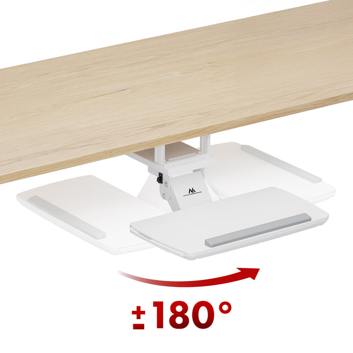 Maclean asztal alatti billentyűzet tartó, állítható, max. 5kg, fehér, MC-156 W