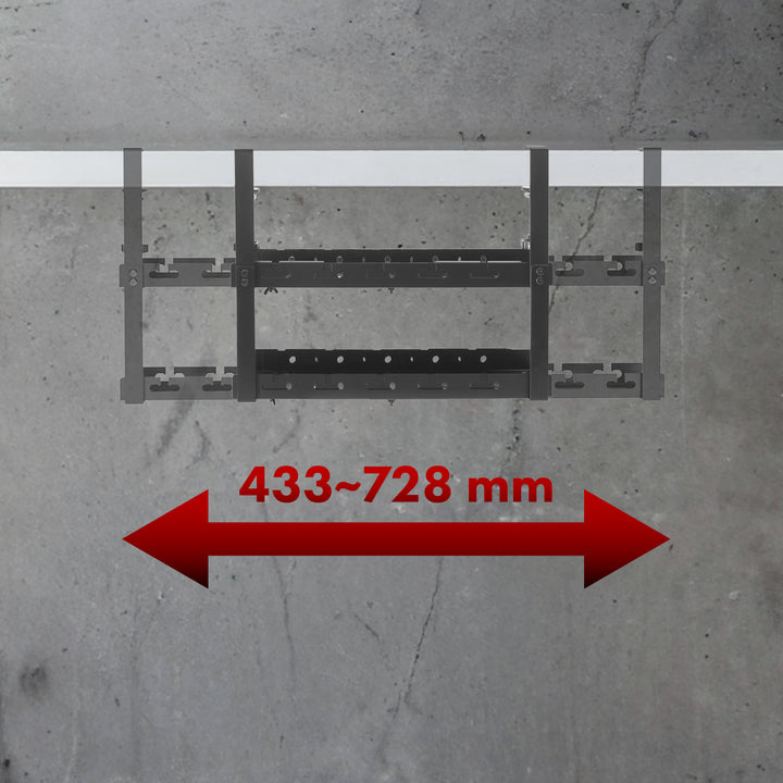 Maclean asztal alatti kábelrendező, max. terhelés 5kg, max. 728mm, 2 szint, fekete, MC-102 B