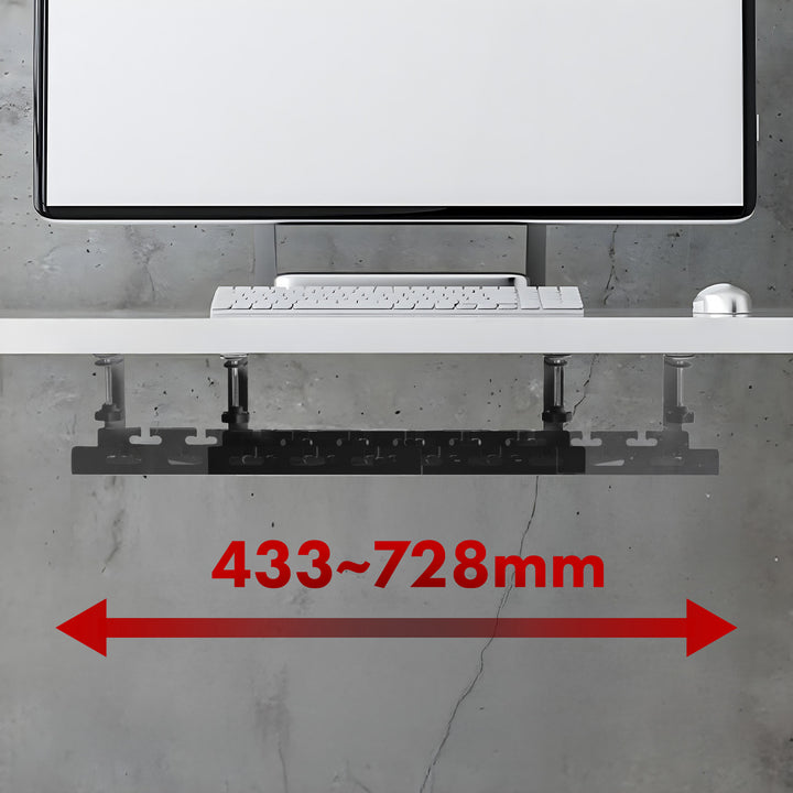 Maclean asztal alatti kábelrendező, max. terhelés 5kg, max. 728mm, fekete, MC-103 B