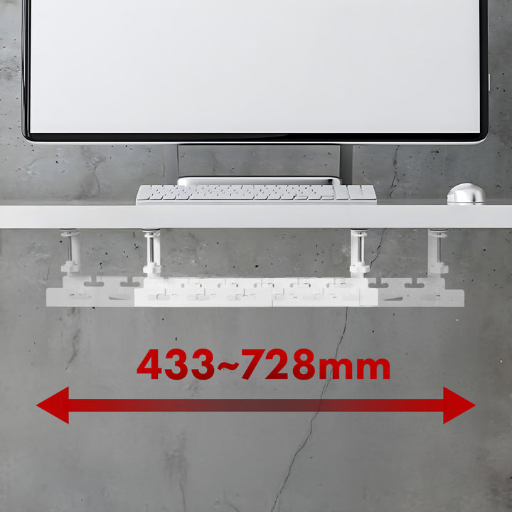 Maclean asztal alatti kábelrendező, max. terhelés 5kg, max. 728mm, fehér, MC-103 W