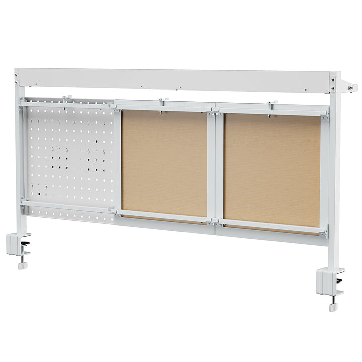 Ergo Office asztali térelválasztó / szervező, max. terhelés 10kg, fehér és parafa tábla, szélesség 1250mm, fehér, ER-300 W
