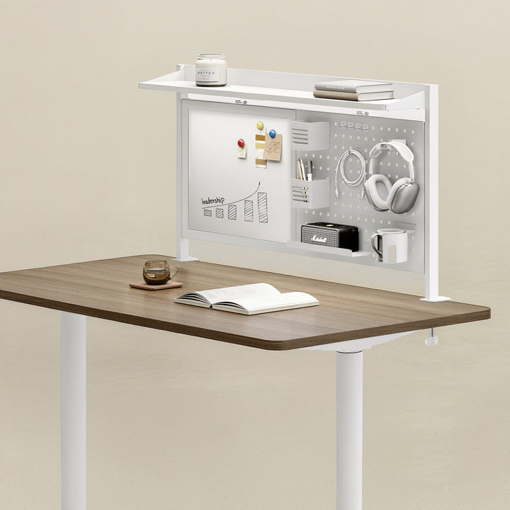 Ergo Office asztali térelválasztó / szervező, max. terhelés 10kg, fehér tábla, szélesség 1116mm, fehér, ER-301 W