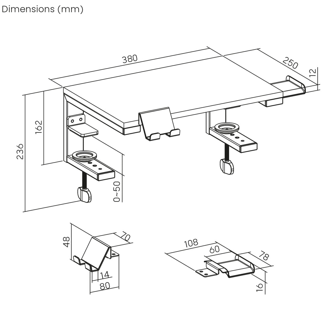 Laptop / monitor állvány Ergo Office, max. terhelés 20kg, diag. 13-32", fekete, ER-303 B