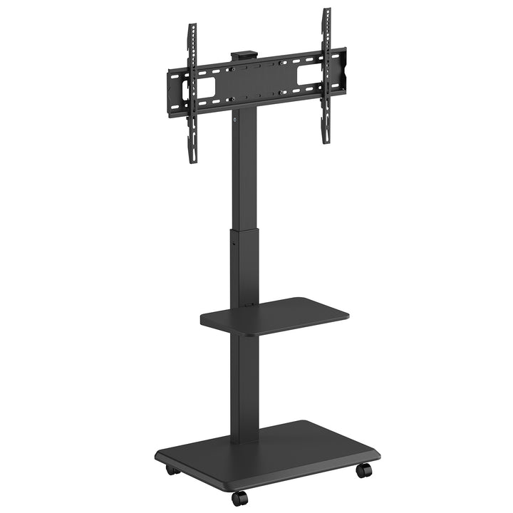 TV állvány / kocsi Ergo-Office, max. terhelés 50kg / 5kg polc, max. VESA 600x400, beépített konnektor, fekete, ER-304 B