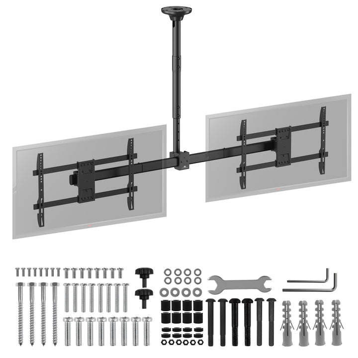 Maclean mennyezeti tartó két TV-hez, max. terhelés 2x40kg, 34-60", max VESA 600x400, MC-111 B