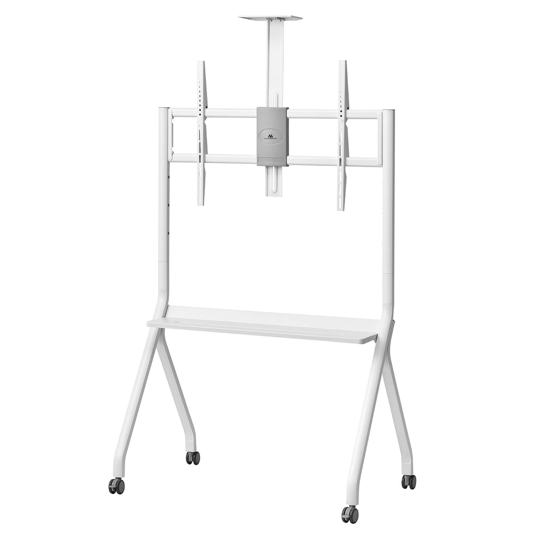 Maclean TV állvány / kocsi, kamera polc, kerekeken, 55-100", max. terhelés 120kg/10kg polc, max. VESA 900x600, fehér, MC-114 W
