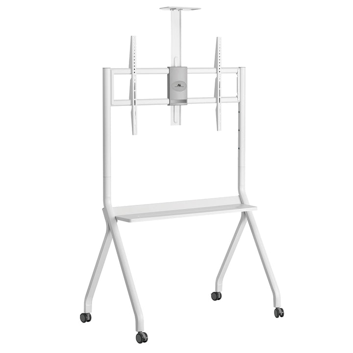 Maclean TV állvány / kocsi, kamera polc, kerekeken, 55-100", max. terhelés 120kg/10kg polc, max. VESA 900x600, fehér, MC-114 W