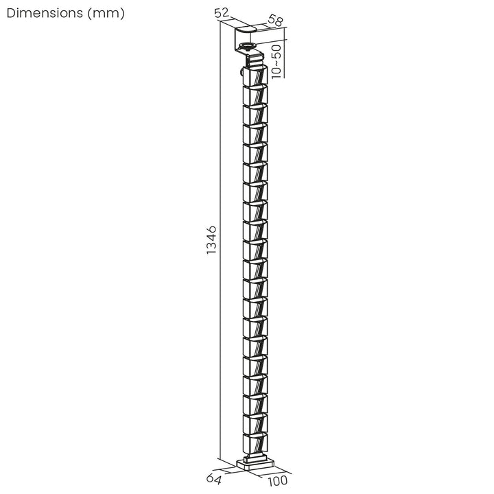 Nano RS asztali kábelrendező / kábelrács, 1345mm, fekete és piros, RS125